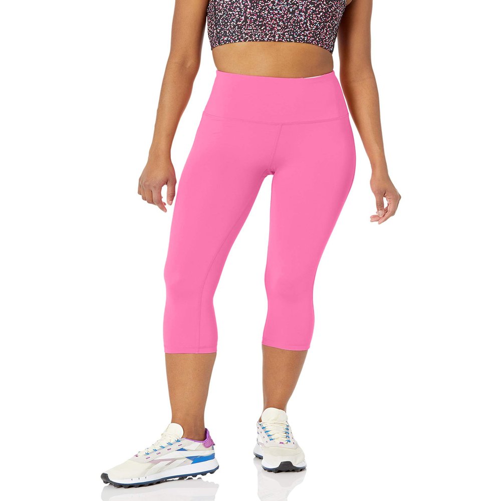 Amazon Essentials Women's Active Sculpt Workout Athleisure High Rise Capri Leggings (Available in Plus Size), Bright Pink, 6X
