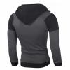 Maiyifu-GJ Men's Slim Fit Zip Up Hoodie Zipper Fleece Color Block Hooded Sweatshirts Long Sleeve Lightweight Hoodies Jacket (Grey,Small) view 2