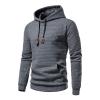 Maiyifu-GJ Men Plaid Jacquard Pullover Hoodies Hipster Lightweight Hooded Sweatshirts Long Sleeve Drawstring Hoodie Outwear (Dark Grey,Medium) view 2