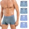VEEAMON Mens Cotton Underwear 4-Pack Boxer Briefs Comfortable Soft Trunks Underwear With Gift Box (Tile Blue/Ice Blue (4 Pack),XXL) view 1