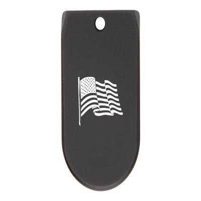 NDZ Performance Magazine Base Plate Finger Extension for Sig Sauer P365X P365 XL 9MM Laser Engraved Anodized Aluminum in Black - US Flag Wave 2