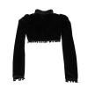 Xiaojmake Victorian Steampunk Gothic Shrug Retro Bolero Ruffle Black Silky Long Flare Sleeve Jacket Vintage Short Coat view 4