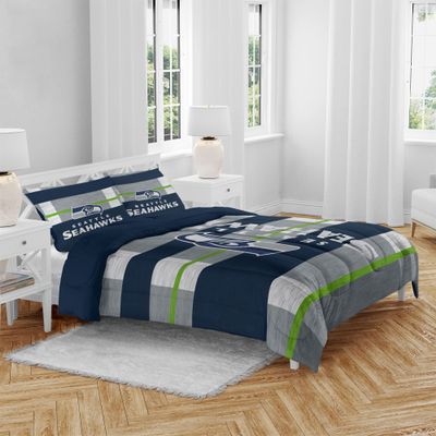 Pegasus Home Fashions Seattle Seahawks Heathered Stripe 3-Piece Full/Queen Bed Set
