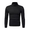 Maiyifu-GJ Mens Basic Fleece Turtleneck Pullover Top Solid Slim Fit Long Sleeve Thermal T-Shirts Casual Lightweight Sweaters (Black,Medium) view 1