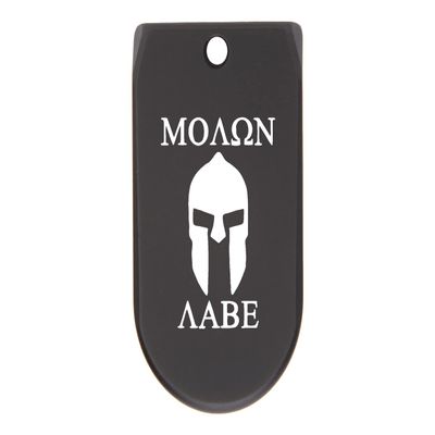 NDZ Performance Magazine Base Plate Finger Extension for Sig Sauer P365X P365 XL 9MM Laser Engraved Anodized Aluminum in Black - Molon Labe Helmet 2