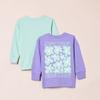 Amazon Essentials Unisex Child Long-Sleeve Rib Cuff T-Shirt, Pack of 2, Mint Green, Growing Flowers, 3T view 4