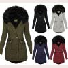 TIMIFIS Women Winter Puffer Jackets with Hood Plus Size Thicken Coats Fleece Padded Parka Lined Outerwear with Pockets view 3