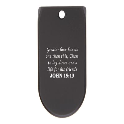 NDZ Performance Magazine Base Plate Finger Extension for Sig Sauer P365X P365 XL 9MM Laser Engraved Anodized Aluminum in Black - Bible John 15:13