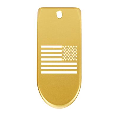 NDZ Performance Magazine Base Plate Finger Extension for Sig Sauer P365X P365 XL 9MM Laser Engraved Anodized Aluminum in Gold - United States Battle Flag
