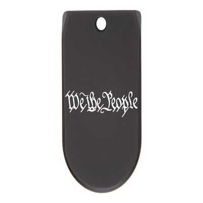 NDZ Performance Magazine Base Plate Finger Extension for Sig Sauer P365X P365 XL 9MM Laser Engraved Anodized Aluminum in Black - We The People One Line Script