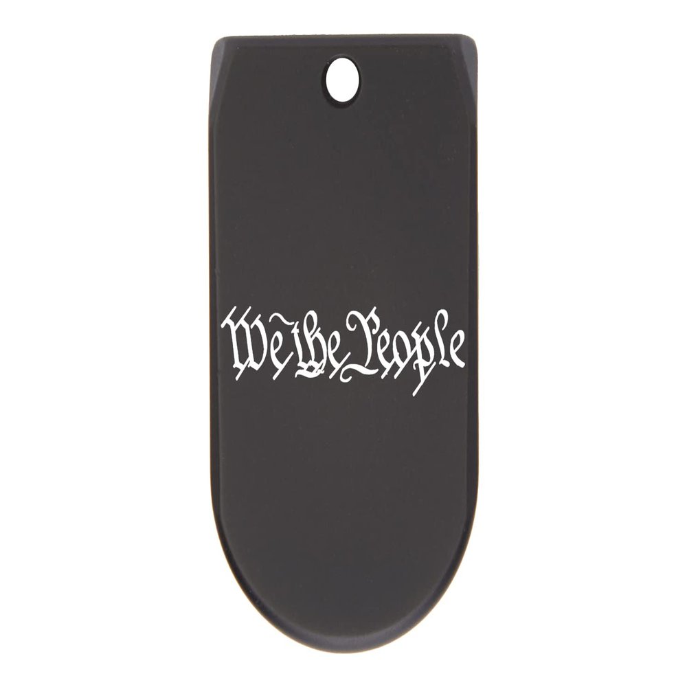 NDZ Performance Magazine Base Plate Finger Extension for Sig Sauer P365X P365 XL 9MM Laser Engraved Anodized Aluminum in Black - We The People One Line Script