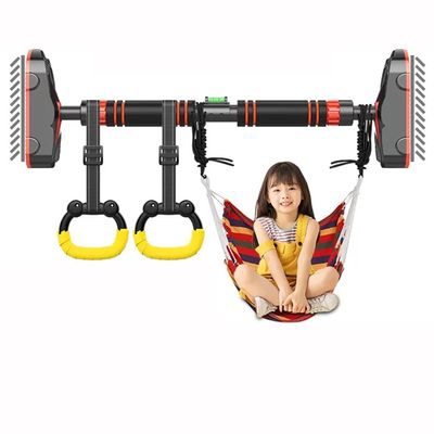 BCPPO Chin Up Bar Portable Pull-up bar with Kids Rings and Swings, Safe and Non-Slip Fitness Horizontal bar, 70-160CM Adjustable (Size : 70-100CM)