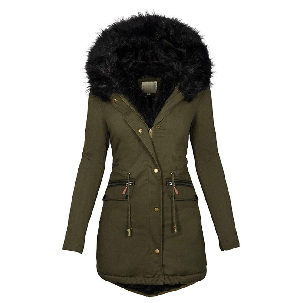 TIMIFIS Women Winter Puffer Jackets with Hood Plus Size Thicken Coats Fleece Padded Parka Lined Outerwear with Pockets