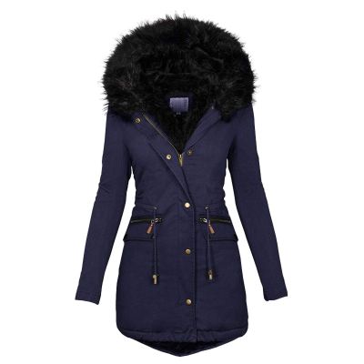 TIMIFIS Women Winter Puffer Jackets with Hood Plus Size Thicken Coats Fleece Padded Parka Lined Outerwear with Pockets