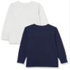 Amazon Essentials Unisex Toddlers' Long-Sleeve Rib Cuff T-Shirt, Pack of 2, Dark Navy/Grey Heather, 4T view 1