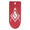 NDZ Performance Magazine Base Plate Finger Extension for Sig Sauer P365X P365 XL 9MM Laser Engraved Anodized Aluminum in Red - Masonic Mason Calipers G Logo view 1