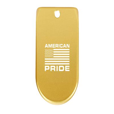 NDZ Performance Magazine Base Plate Finger Extension for Sig Sauer P365X P365 XL 9MM Laser Engraved Anodized Aluminum in Gold - American Pride US Flag