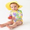 RuffleButts Baby/Toddler Girls UPF 50+ Sun Protective Wide Brim Swimwear Sun Hat - Banana, 3T-5 view 2