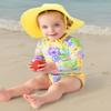 RuffleButts Baby/Toddler Girls UPF 50+ Sun Protective Wide Brim Swimwear Sun Hat - Banana, 3T-5 view 4