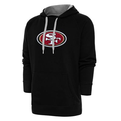 Antigua Men's Black San Francisco 49ers Victory Chenille Pullover Hoodie