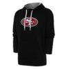 Antigua Men's Black San Francisco 49ers Victory Chenille Pullover Hoodie view 1