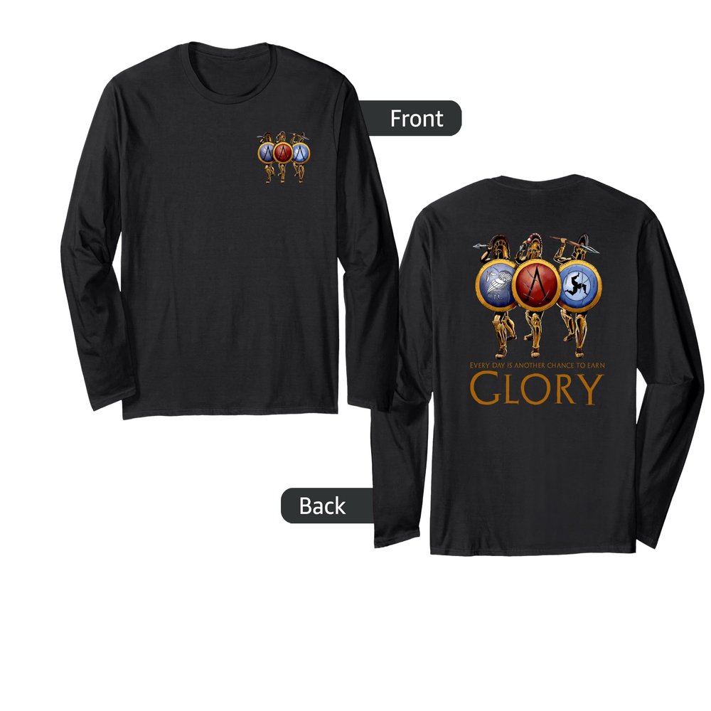Ancient Greek History - Motivational Quote On Glory - Sparta Long Sleeve T-Shirt