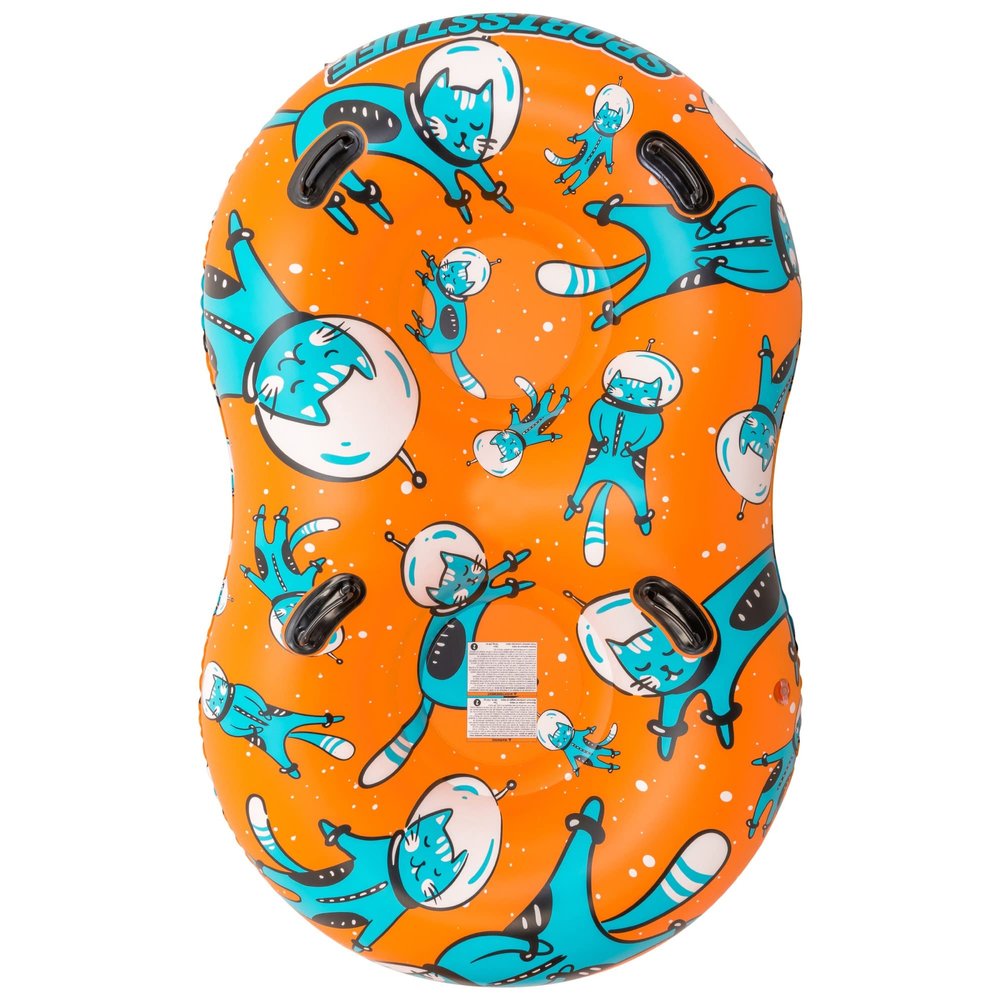 Sportsstuff Space Cat Inflatable Snow Sled with Handles - 78" Double