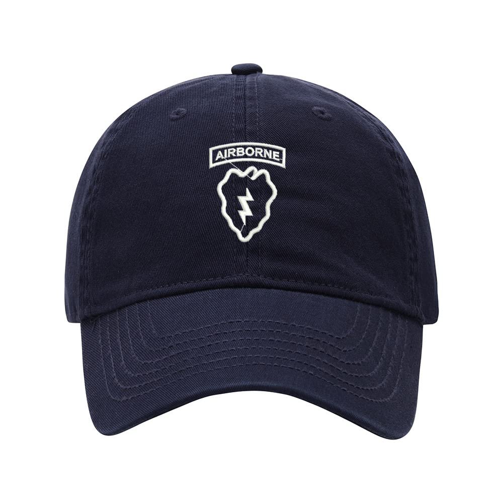 Baseball Cap Men Army 25th Infantry Division Embroidered Washed Cotton Dad Hat Baseball Caps (Navy,7 5/8)