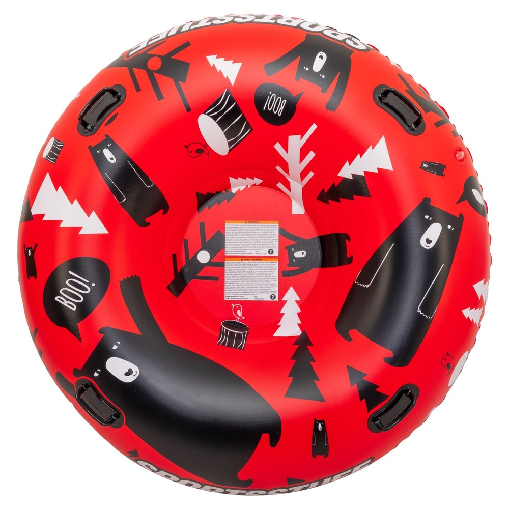 Sportsstuff Timber Bear Inflatable Snow Sled with Handles - Heavy Duty Snow Tube