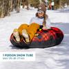 Yukon Charlies Timber Tube Snow Sled  Durable Nylon Cover & Heavy-Gauge Tarpaulin Bottom, 44" Inflatable Winter Snow Tube with Tow Rope, Family & Kids Riding - Red Plaid view 2