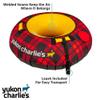 Yukon Charlies Timber Tube Snow Sled  Durable Nylon Cover & Heavy-Gauge Tarpaulin Bottom, 44" Inflatable Winter Snow Tube with Tow Rope, Family & Kids Riding - Red Plaid view 3