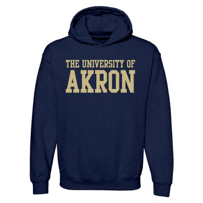 UGP Campus Apparel AH01 - Akron Zips Basic Block Hoodie - Large - Navy