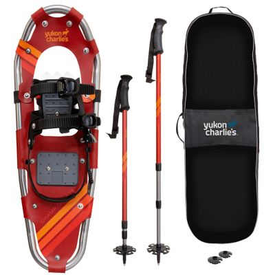 Yukon Charlies Champion Snowshoe Kit - Includes Trekking Poles and Carry Case - 8" X 25"