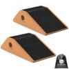 Gymkara Squat Wedge Block Cork 2 Pack - Non Slip Heel Elevated Wedge and Calf Raise Block - Slant Board for Squats to Avoid Muscle Strain view 1