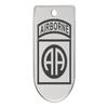 NDZ Performance Magazine Base Plate Finger Extension for Sig Sauer P365X P365 XL 9MM Laser Engraved Anodized Aluminum in Silver - US Army 82nd Airborne view 1