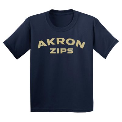 UGP Campus Apparel YS03 - Akron Zips Arch Logo Youth T Shirt - Small - Navy