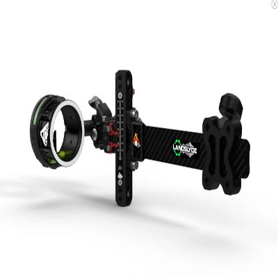 Axcel LANDSLYDE Plus Carbon Pro Slider Sight - with AVX-41 Scope - Single Pin - with T Connector, Rheostat Cover, Torque Indicator - .010 Green Fiber - Black Sight