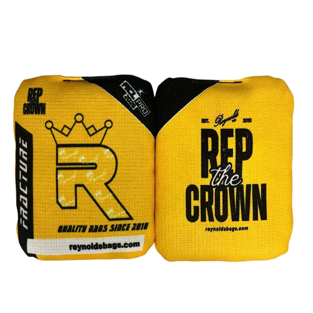 Fracture - Reynolds Cornhole Bags - ACL Approved - AS SEEN ON ESPN - Professional Cornhole Bags - Made in The USA (Yellow)