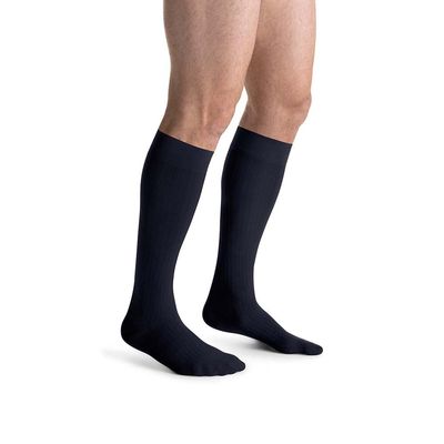 JOBST forMen Ambition Compression Socks, 20-30 mmHg, Knee High, SoftFit Band, Closed Toe, Navy, Size 5