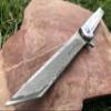 TACTICAL GEARZ Damascus Pocket Knife for EDC, Stainless Steel Handle, 67 Multi Layered Damascus Steel Tanto Blade, (Kraz XT) view 2