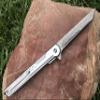 TACTICAL GEARZ Damascus Pocket Knife for EDC, Stainless Steel Handle, 67 Multi Layered Damascus Steel Tanto Blade, (Kraz XT) view 3