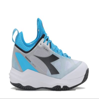 Diadora Men's Speed Blushield Fly 3 + All Ground Tennis Shoe (White/Black/Blue Jewel, 14)