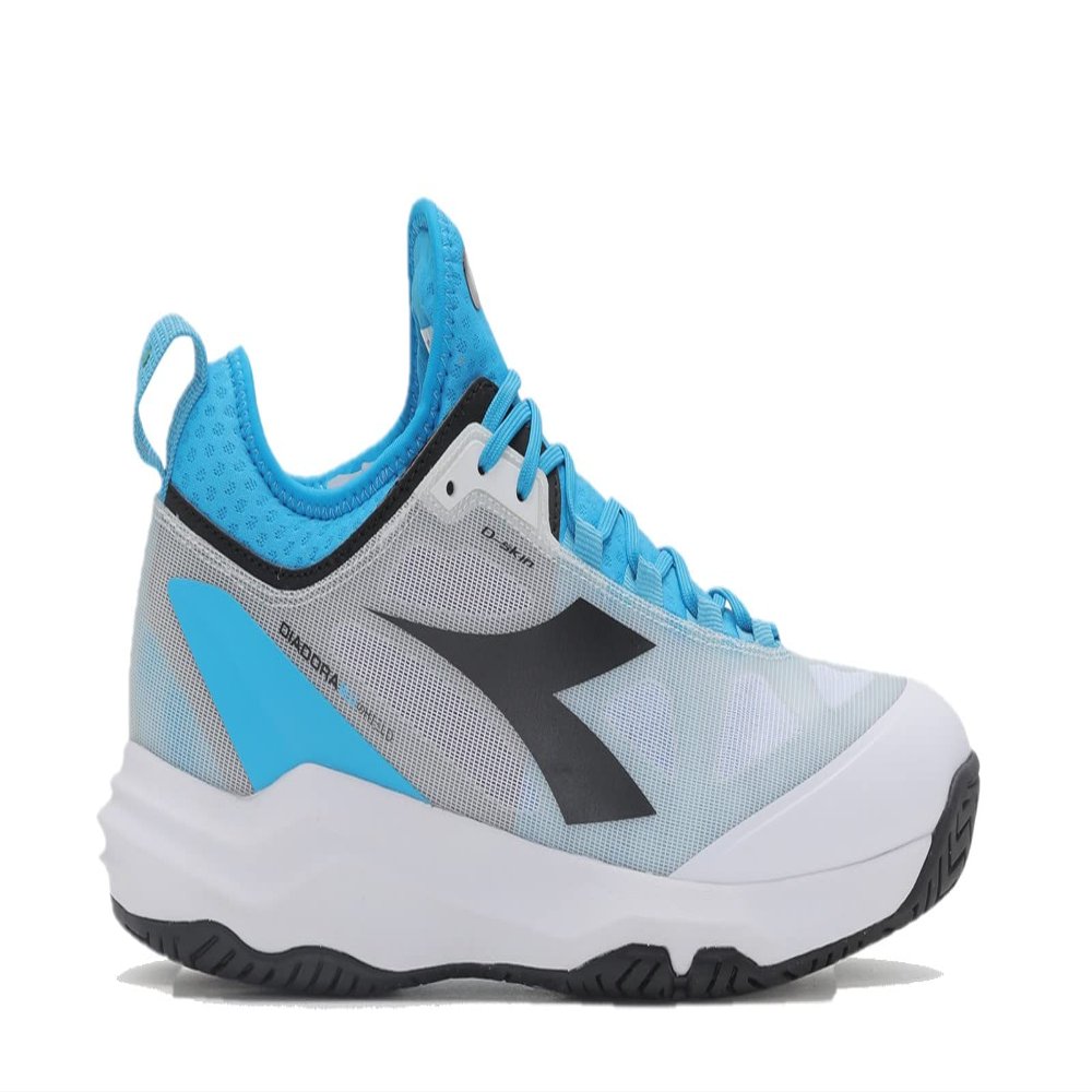 Diadora Men's Speed Blushield Fly 3 + All Ground Tennis Shoe (White/Black/Blue Jewel, 14)