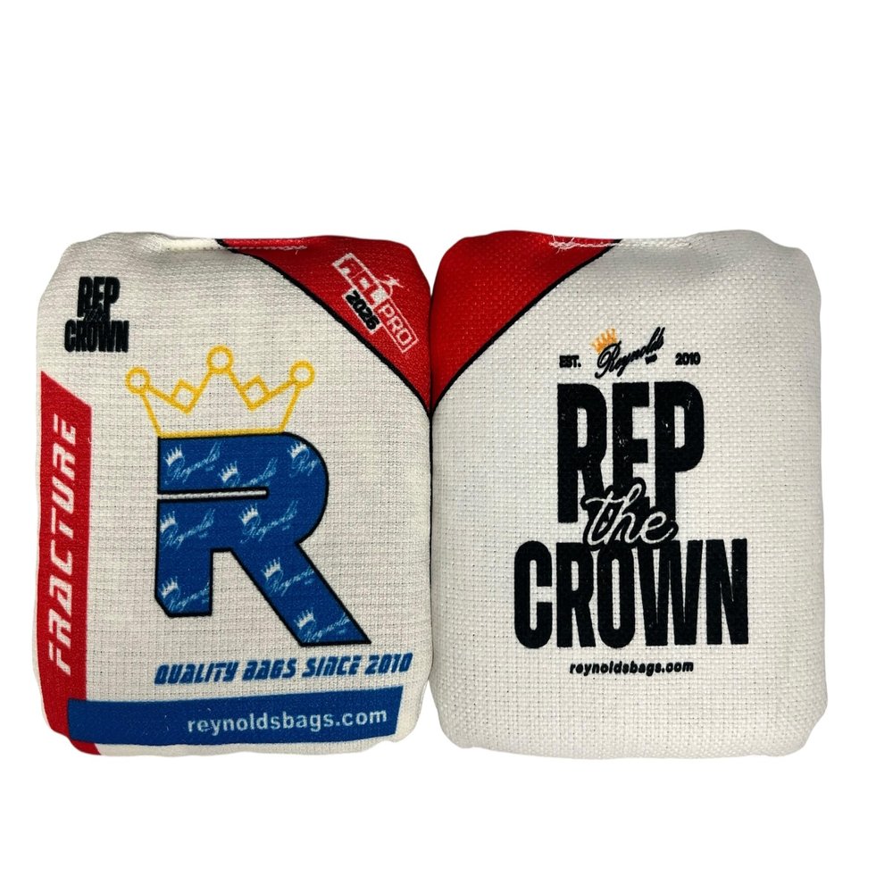 Fracture - Reynolds Cornhole Bags - ACL Approved - AS SEEN ON ESPN - Professional Cornhole Bags - Made in The USA (White)