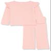 Amazon Essentials Girls' Wide-Rib Outfit Set, Pack of 2, Blush, X-Large view 1