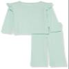 Amazon Essentials Toddler Girls' Wide-Rib Outfit Set, Pack of 2, Mint Green, 2T view 1