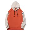 Maiyifu-GJ Men's Color Block Casual Hoodie Pullover Hip Hop Patchwork Hooded Sweatshirt Casual Long Sleeve Hoodies Outwear (Orange,X-Large) view 1