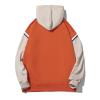 Maiyifu-GJ Men's Color Block Casual Hoodie Pullover Hip Hop Patchwork Hooded Sweatshirt Casual Long Sleeve Hoodies Outwear (Orange,X-Large) view 2