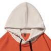 Maiyifu-GJ Men's Color Block Casual Hoodie Pullover Hip Hop Patchwork Hooded Sweatshirt Casual Long Sleeve Hoodies Outwear (Orange,X-Large) view 3