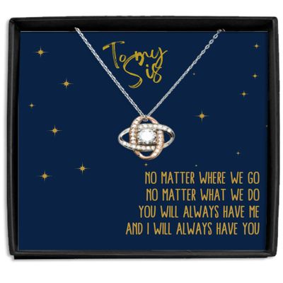 Heart Knot Silver Necklace Luxury Box Gift for Sister, Twin Sister Gift, Gift for Twin Sister, Gift for Big Sister, 18th Birthday Gift, Twin Sister